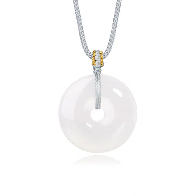 【岁岁平安】 金六福吉祥 冰凉清透新中式吊坠百搭轻奢简约小众手工编织绳转运上岸#好运天然 玉髓 项链 男女同款情侣款