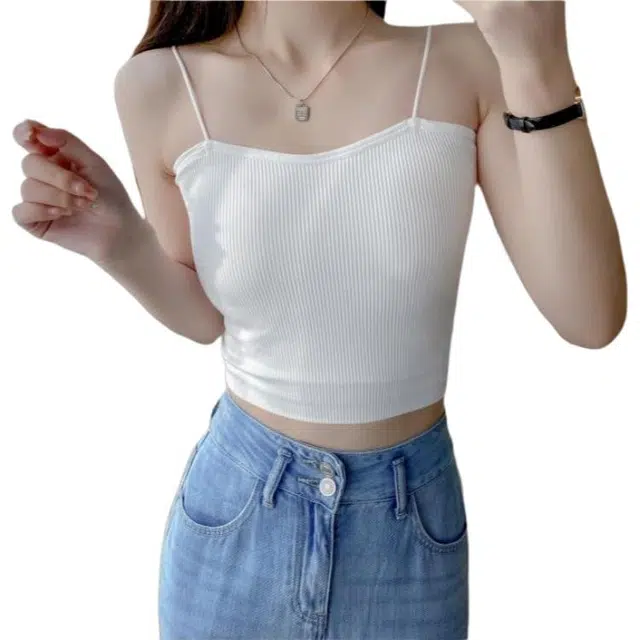 善己 休闲百搭修身针织美背内搭外穿打底抹胸吊带 女款
