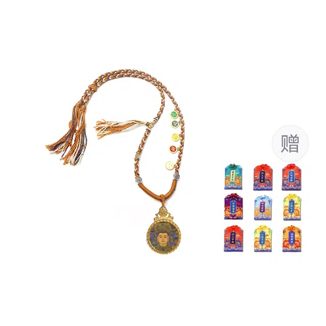 玉临门 时来运转 诸事顺利 释迦摩尼藏式风格小唐卡黄铜挂坠#好运 合金 项链 男女同款情侣款