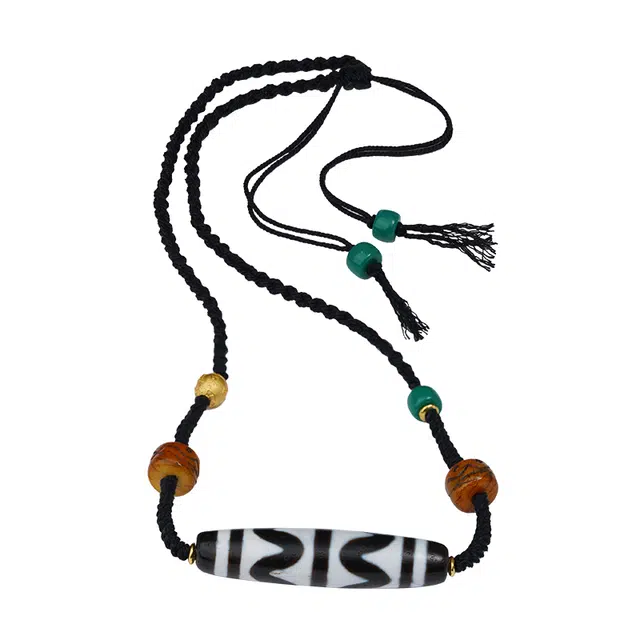 布达拉宫 双虎牙天珠牛骨吊坠六字真言转运珠#好运 玛瑙 项链 男女同款情侣款