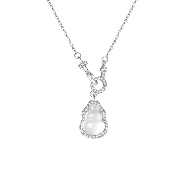 聆听花开 好运连连 葫芦 丘比特之剑 显白汉服旗袍精致时尚高级感百搭吉祥福禄 玉髓 项链 女款