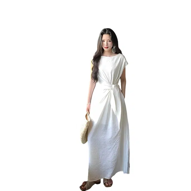 水中花 设计感简约经典基础款短袖连衣裙 女款