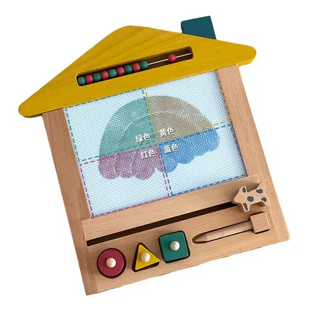 图米鱼 磁性木质复古画板趣味涂鸦色彩形状认知 早教益智玩具
