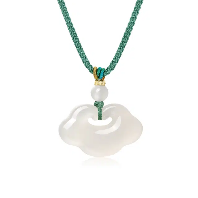 佐卡伊 如意祥云平安锁 小众编织闺蜜高级古风 玉髓 项链 女款