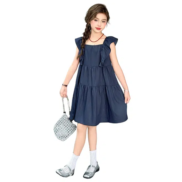 泰迪珍藏连衣裙 时髦飞飞短袖简约 图片色 中小童