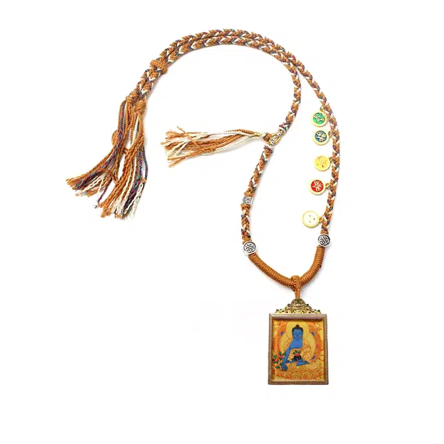 【五福临门财运通】 玉临门 节节高升  前途似锦 蒸蒸日上  单科好运-精准桃花唐卡复古民族风手工绳#好运 合金 项链 男女同款情侣款