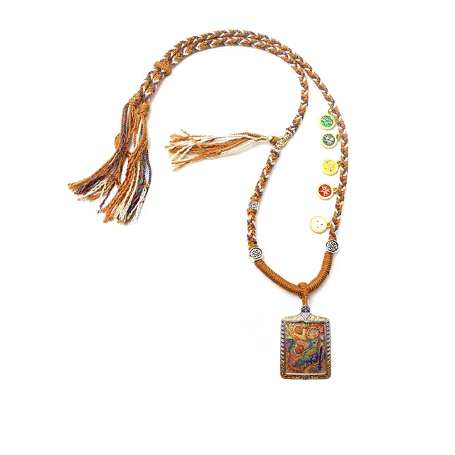 【八方来财挡不住】 玉临门 福录吉样    平安喜乐平步青云    飞黄腾达唐卡复古民族风手工绳#好运 合金 项链 男女同款情侣款