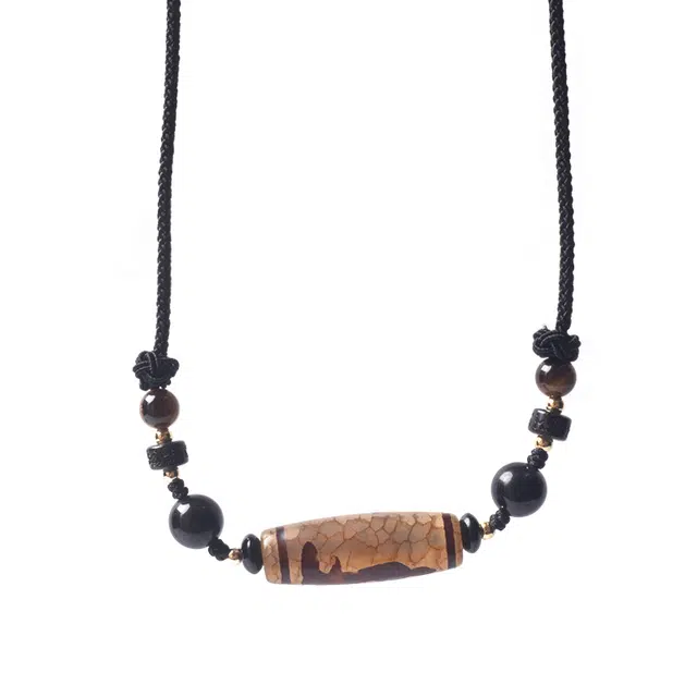 【八方来财 学业顺利】 喜宝春花 九眼天珠平安喜乐招财纳福好事发生男士项链小众定制国风古风民族风#好运 玛瑙 玉石项链 男女同款情侣款