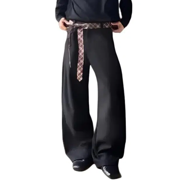 颂希尔 美式复古高级感宽松高腰休闲裤 男女同款