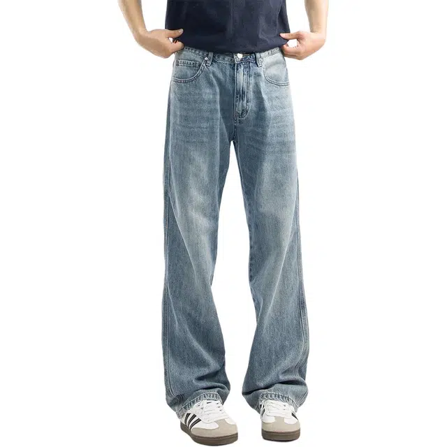 拾个壹先生 美式复古宽松直筒潮流休闲男士裤子牛仔裤 男女同款