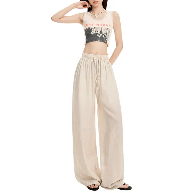 玫丝朵 舒适透气慵懒时尚垂感简约休闲裤 女款