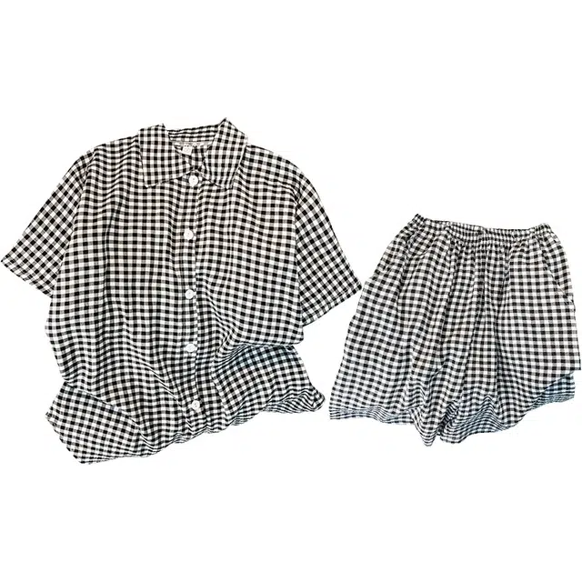 俏韵 翻领夏季甜美可爱短袖短裤休闲舒适夏天薄款家居服可外穿睡衣套装 女款