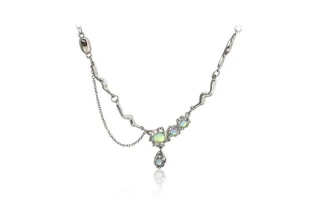 大唐国鼎 水滴小众高级感辣妹甜酷冷淡风气质 个性小众 冰川河流嘻哈甜酷风 气质轻奢高级感 合金 项链 女款