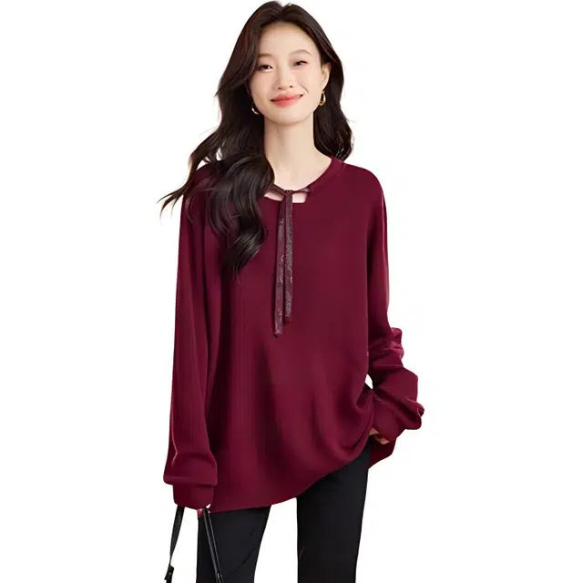 曲韩 简约通勤设计感针织衫 女款