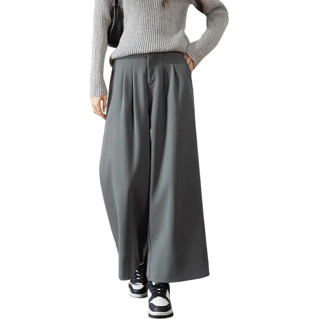 法文箱子 高腰宽松简约休闲裤 女款