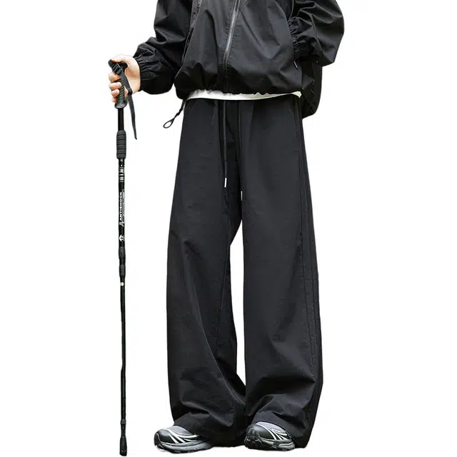 佐菲利 夏季凉感冰丝裤直筒宽松垂感高街透气微阔薄款速干长裤休闲裤 男款