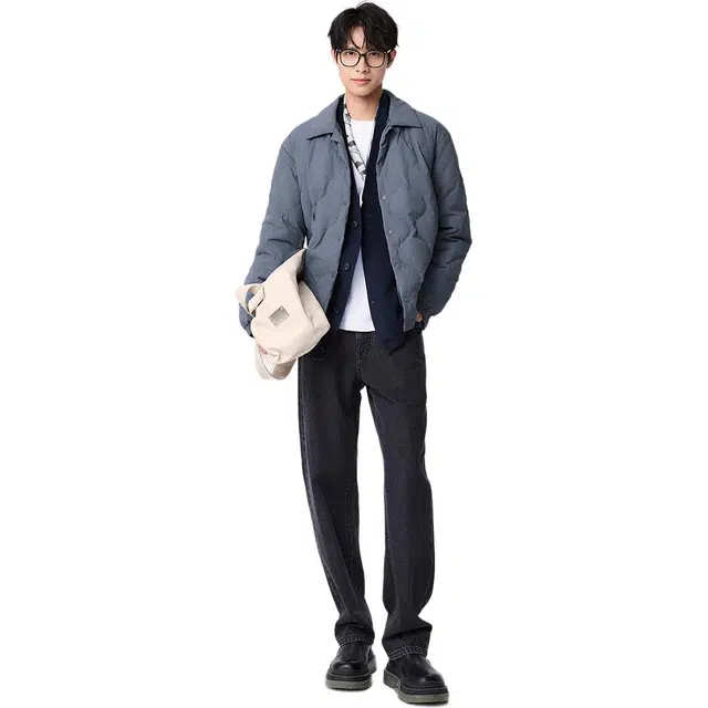 棉先生 休闲时尚都市翻领简约羽绒服 男款