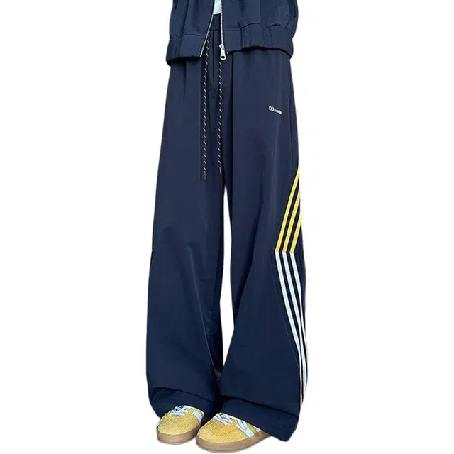 童先森 条纹美式潮牌宽松垂感直筒休闲裤 男款