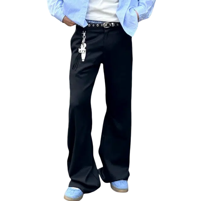 冈哉 美式高街纯色简约经典款高级感痞帅时尚直筒日常通勤百搭宽松西裤休闲裤 男女同款