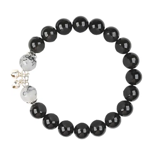 素于 国风新中式单圈文玩佛珠素雅百搭个性超酷转运珠出街神器盘玩新宠八方来财念珠考试上岸#好运 黑檀 手串 男女同款情侣款