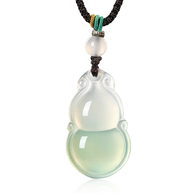 翠雅金楼 新中式 冰透感佛系渐变色 高级感 玉髓 玉石项链 男女同款情侣款