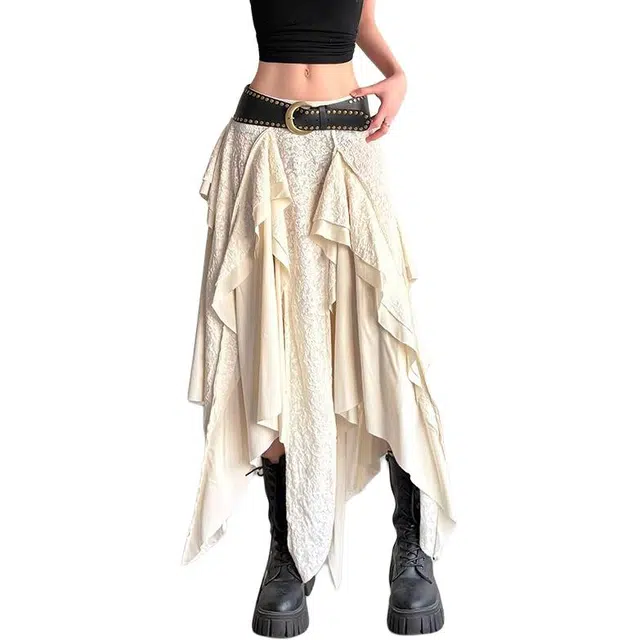 小卷要加油 复古拼接设计百搭休闲长裙 女款