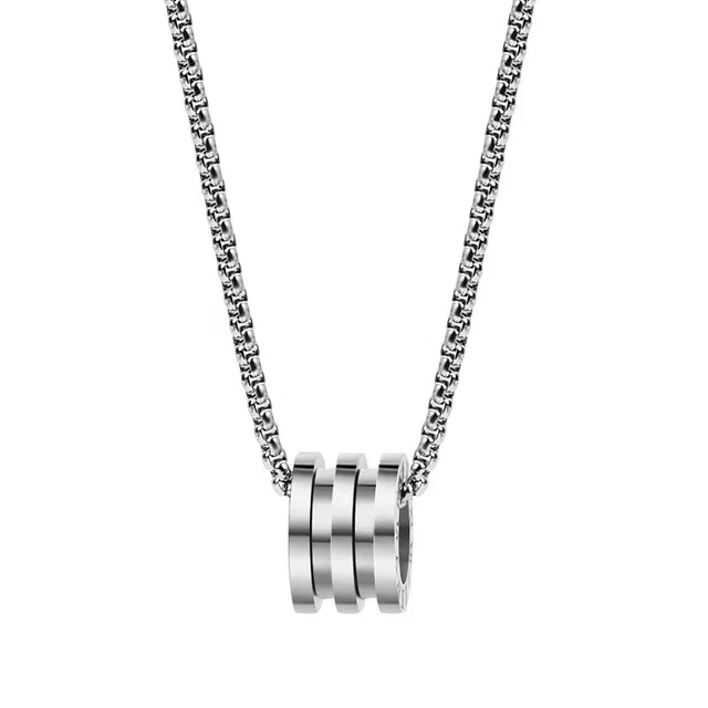 暖瞳 小蛮腰冷淡风小众设计休闲百搭个性创意潮流设计配饰 钛钢 项链 男款