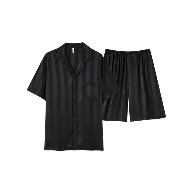 顶瓜瓜 亲肤简约舒适可外穿家居服短袖五分裤睡衣套装 男款