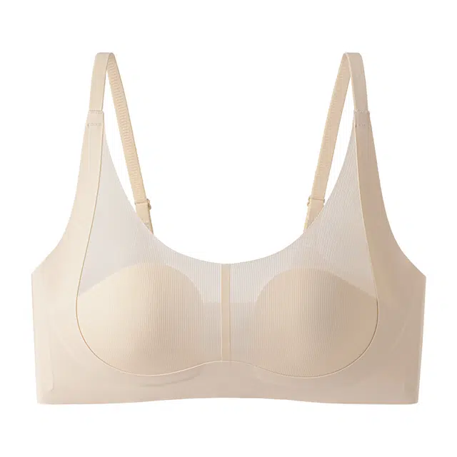 草本初色 超薄兔耳杯舒适网纱高弹透气内衣女无钢圈收副乳防下垂文胸 女款