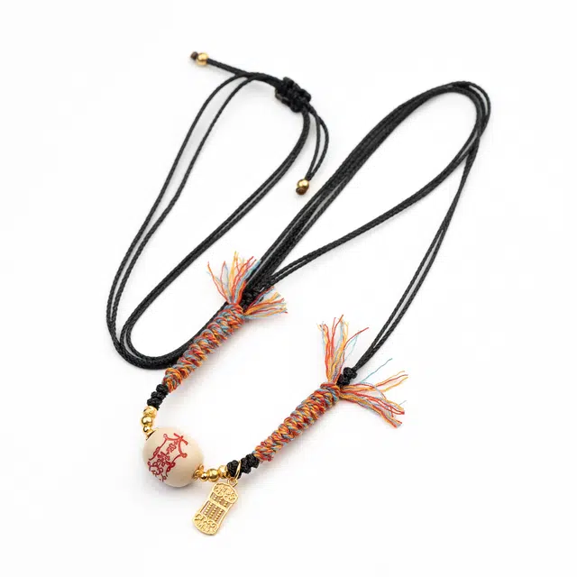 仙源 太太牌 水逆退去 编绳民族风创意 轻奢招财叠戴设计 好运 猛犸 玉石项链 男女同款情侣款