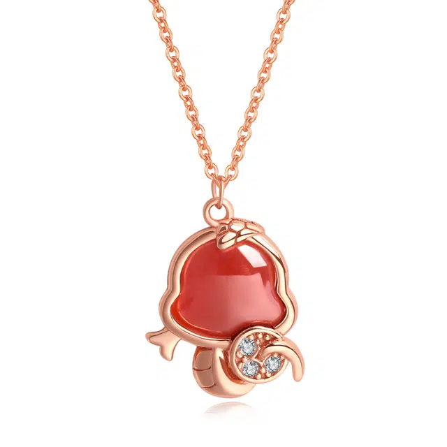 【光彩夺目】 帝苏行 萌蛇吐信 新中式国潮 吉祥如意平安顺遂 好运 简约小众设计 玉髓 项链 女款