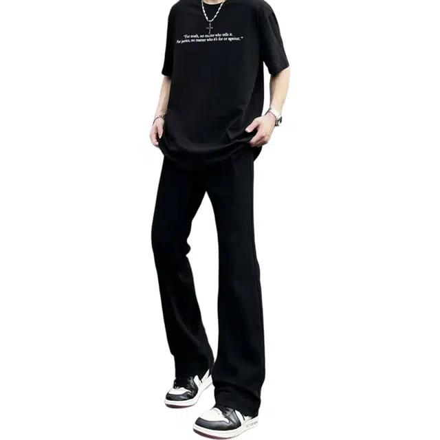 大白鲨 弯刀美式复古高街水洗做旧废土风高级感窄版设计中腰显高显瘦修身白色通勤垂感牛仔裤 男女同款