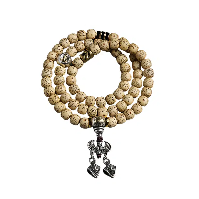 宣华意 新中式国潮时尚高端盘玩陈籽藏式文玩佛珠多圈吊坠配饰#好运 星月菩提 手串 男女同款情侣款