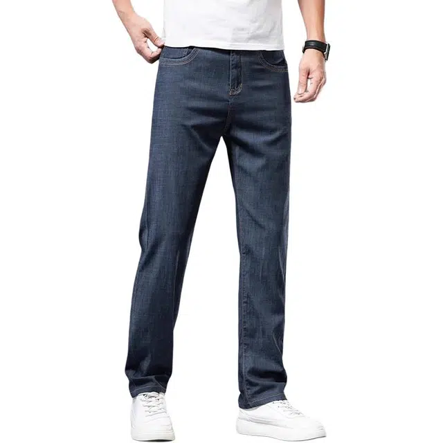 炳盛 夏季超薄宽松直筒休闲百搭商务潮流长裤牛仔裤 男女同款
