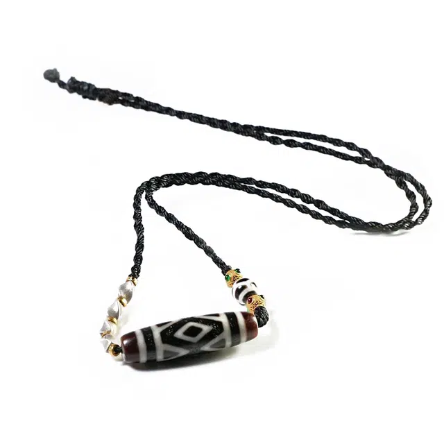 【金山银山全都有】 玉临门 平安喜乐 藏式金刚三眼玛瑙珠天珠项链吊坠 时尚轻奢个性百搭#好运 玛瑙 玉石项链 男女同款情侣款