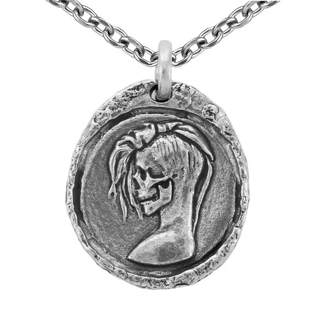 【免费刻字】 白木黑冰 骷髅女孩  新中式原创设计潮流时尚高级感 银合金 项链 女款 礼盒