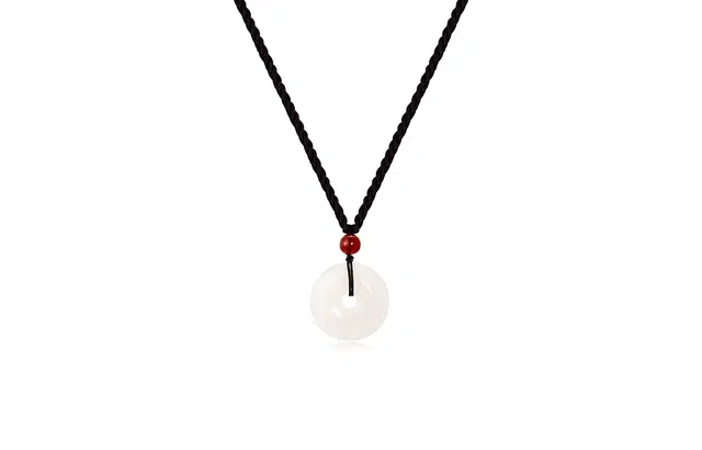 凤祥囍事 老凤祥 福运平安扣 国潮新中式复古风招财纳福转运 清冷高级感百搭气质优雅可调节锁骨链 #好运 玉髓 项链 男女同款情侣款