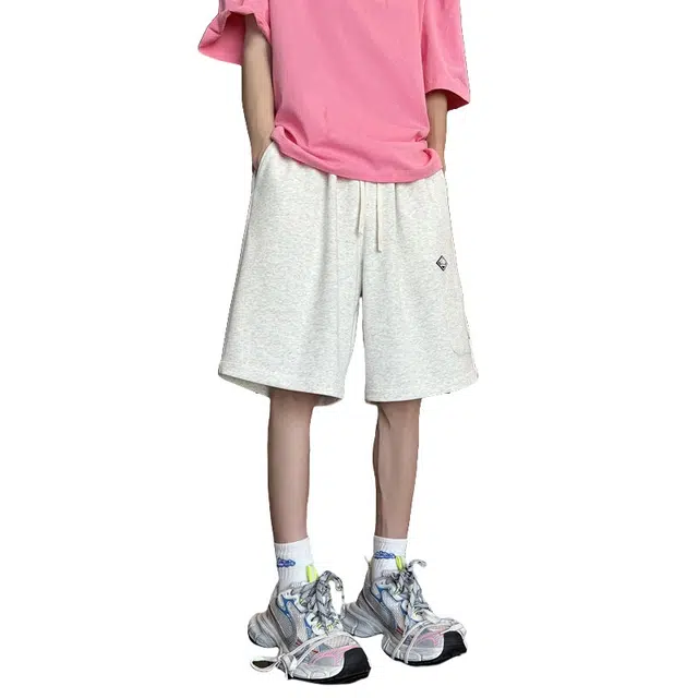 加荣 个性口袋休闲短裤男夏季轻薄透气潮牌青少年户外出行百搭大码宽松运动五分裤子男小众设计感松紧腰直筒阔腿裤长裤 男女同款