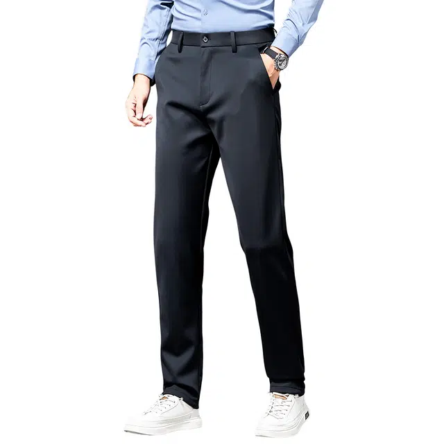 富铤 美式复古基础款纯色弹力挺括商务通勤职业百搭休闲西装裤 男款