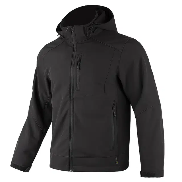 自由兵 保暖防寒连帽夹克外套 男款 黑色