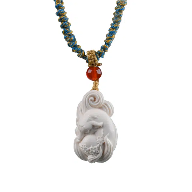 灵晔 新中式国潮高端大气优雅百搭轻奢淡雅高级感八方来财财源广进平安喜乐诸事顺遂#好运连连处理 猛犸 玉石项链 男女同款情侣款