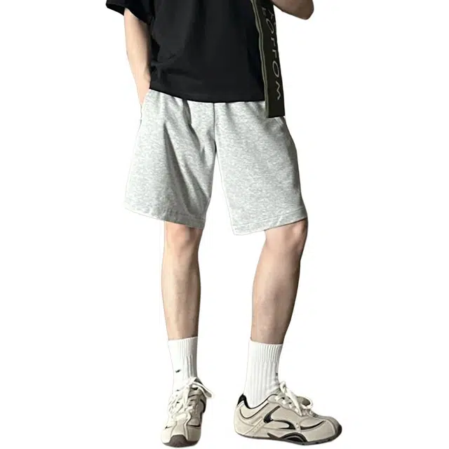 单爵 宽松外穿潮流薄款五分裤中裤纯棉沙滩裤运动大裤衩夏季休闲短裤 男女同款