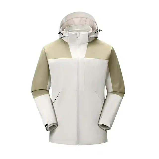 户外防雨可拆卸抓绒内胆三合一小众高级感咖色美式复古连帽宽松外套  防水防风保暖冲锋衣 男女同款