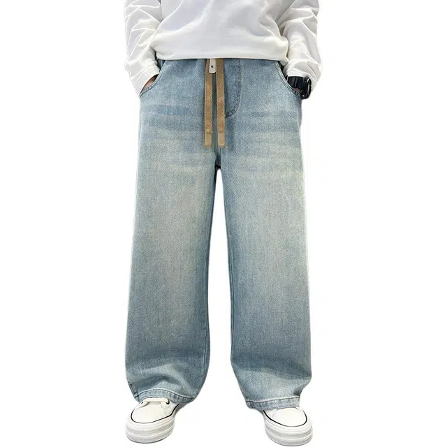 泰迪珍藏牛仔裤 直筒裤春装酷帅宽松休闲长裤 青少年