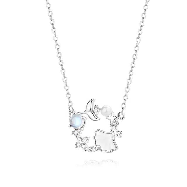 【S999足银纯银 余生有你】 七好美银  精致轻奢时尚优雅浪漫小清新 简约小众高级感设计 日常约会通勤百搭锁骨链 琉璃 项链 女款