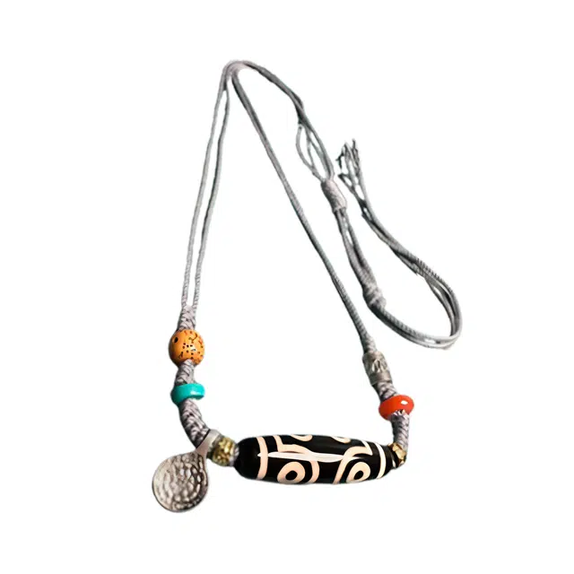 玉临门 新中式民族风七眼天珠 玛瑙 项链 男女同款情侣款 礼盒包装