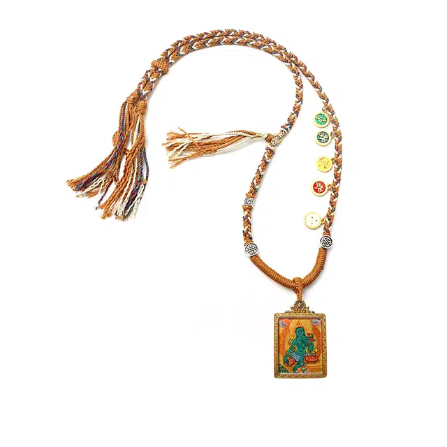 【财如潮水滚滚来】 玉临门 诸事顺利  好事花生 平安喜乐单科好运 绿度母唐卡复古民族风手工绳#好运 合金 项链 男女同款情侣款