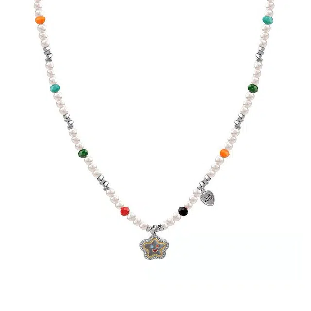 大唐国鼎 五彩笑脸  甜酷精致 轻奢小众设计时尚 嘻哈街头 合金 项链 女款