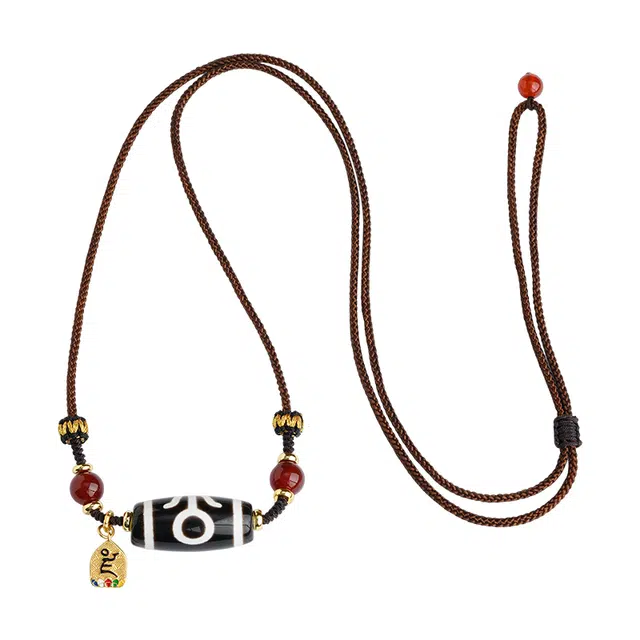 布达拉宫 贵人天珠可调节编绳#好运 玛瑙 项链 男女同款情侣款