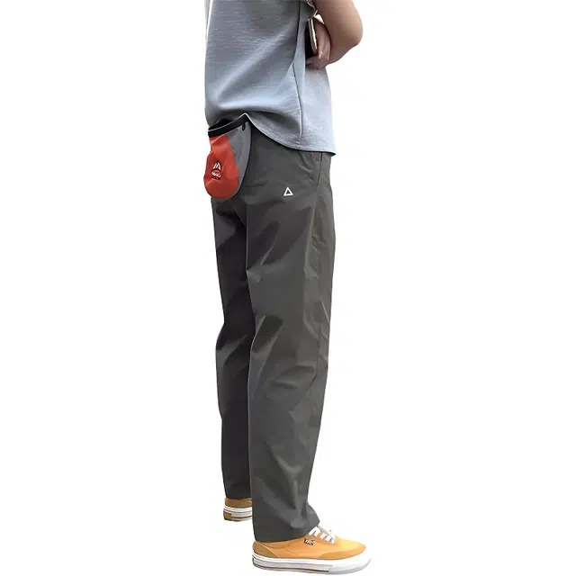 单爵 户外软壳薄款三角标裤子锥形小脚直筒裤休闲裤 男女同款